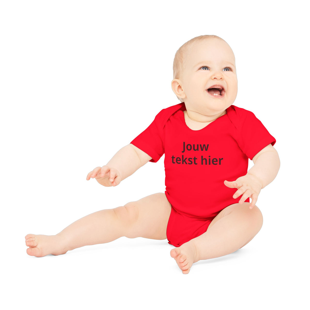 Gepersonaliseerde Babyromper met Eigen Tekst – Biologisch & Korte Mouwen