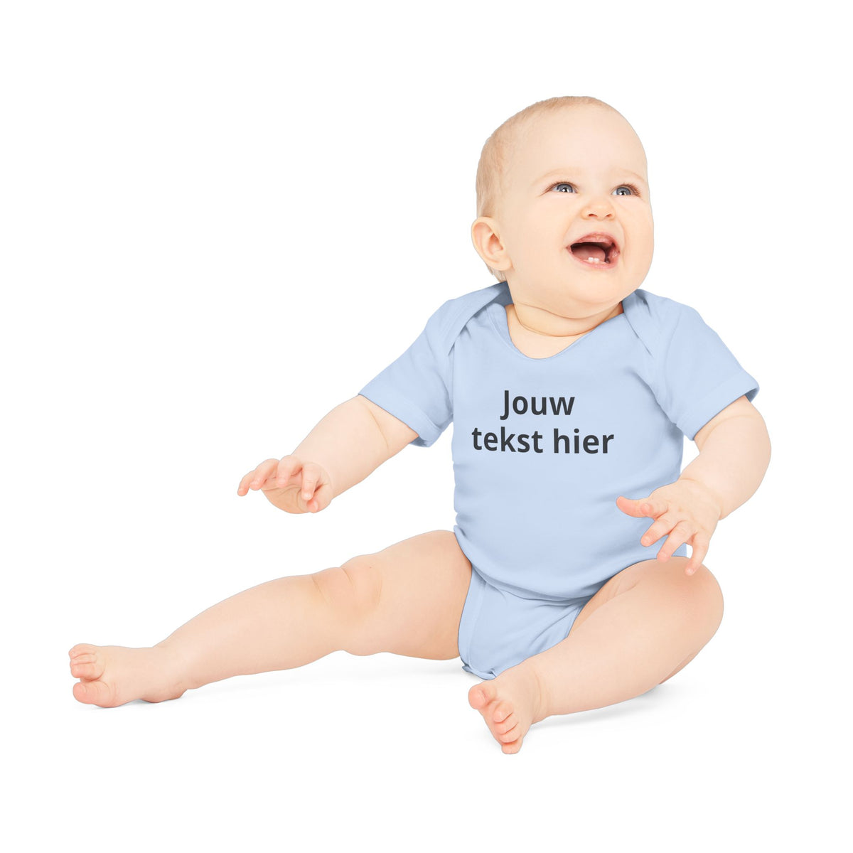 Gepersonaliseerde Babyromper met Eigen Tekst – Biologisch & Korte Mouwen