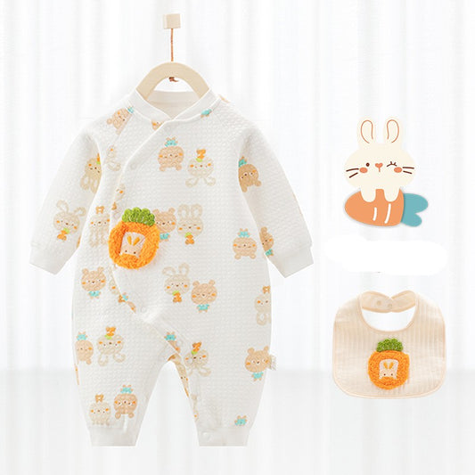 Katoenen thermische baby jumpsuit – Newborn boxpakje met zijde-effect