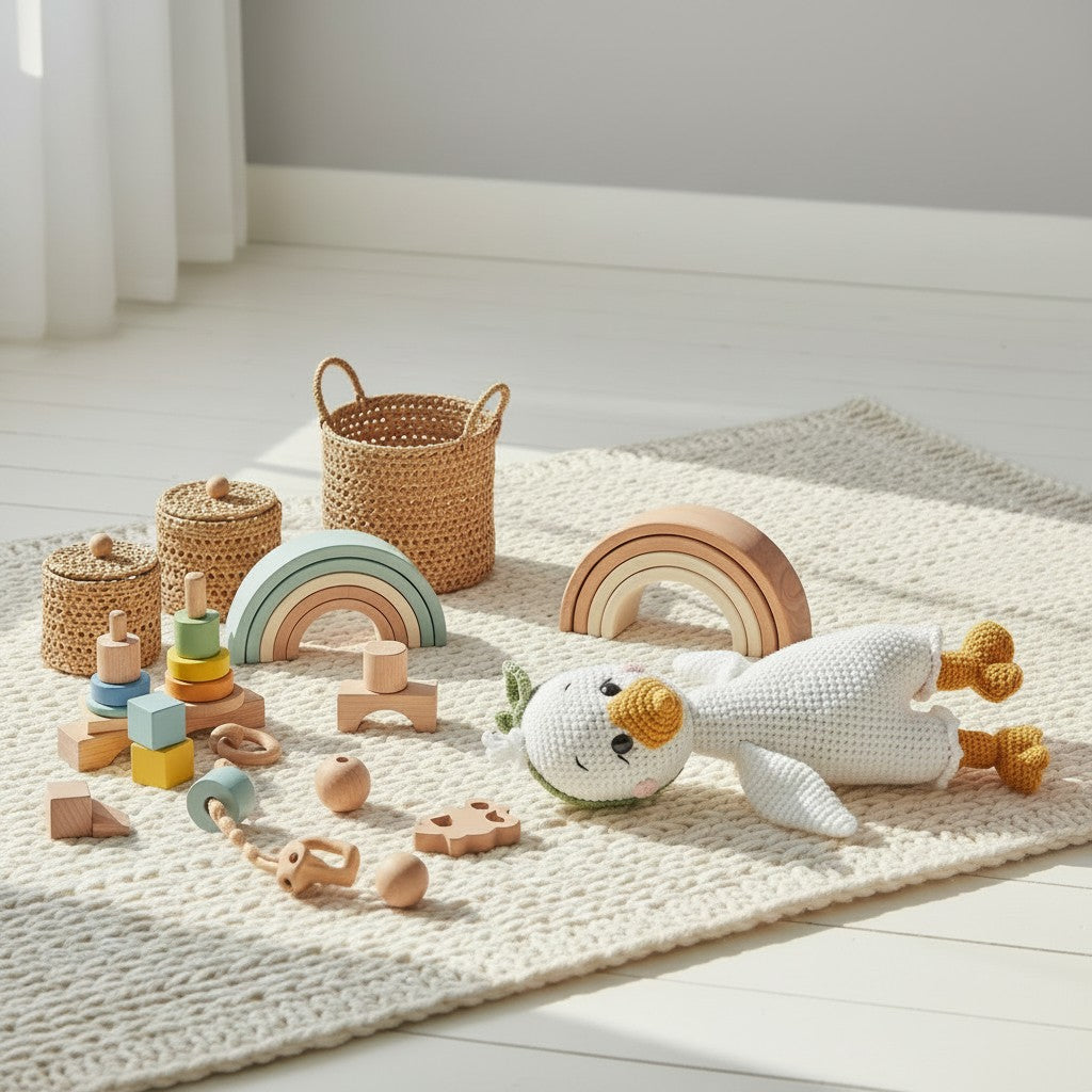 Nuvinokids Handgehaakte Gans Knuffel van 100% Katoen