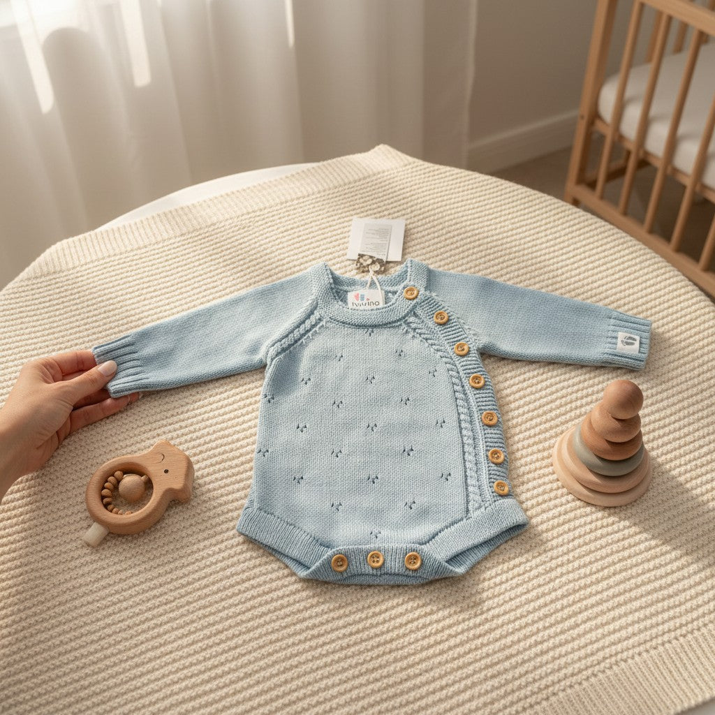 Nuvinokids Bio Baby Romper Sky Blue