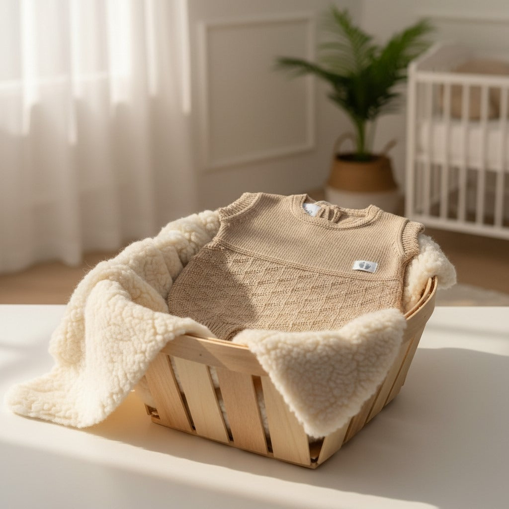 Nuvinokids Bio Baby Romper Sand Knit