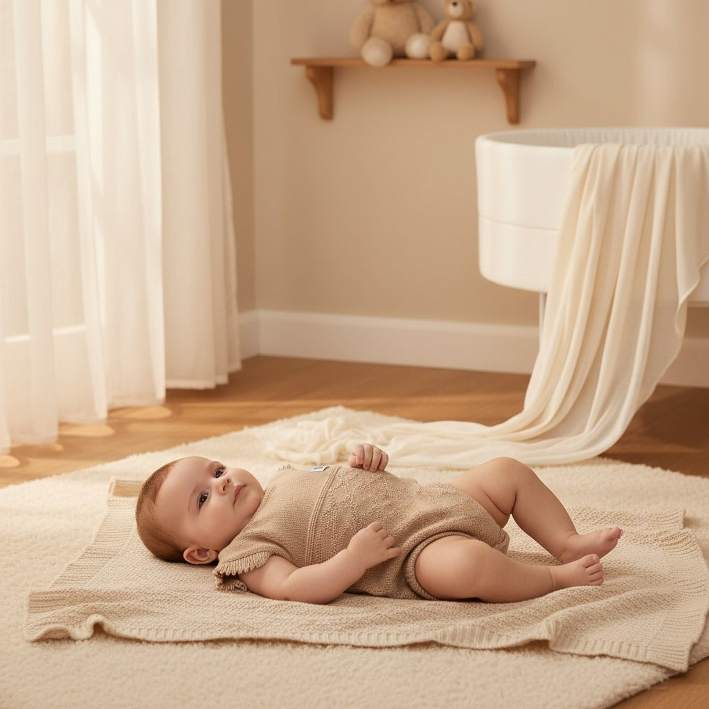 Nuvinokids Bio Baby Romper Sand Knit