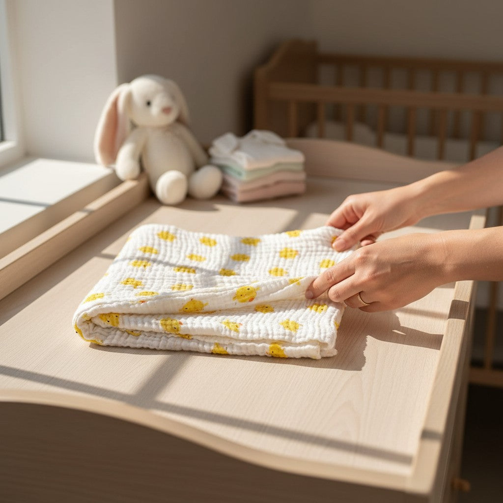 Nuvinokids 6-Laagse Katoenen Babydeken Chick Print