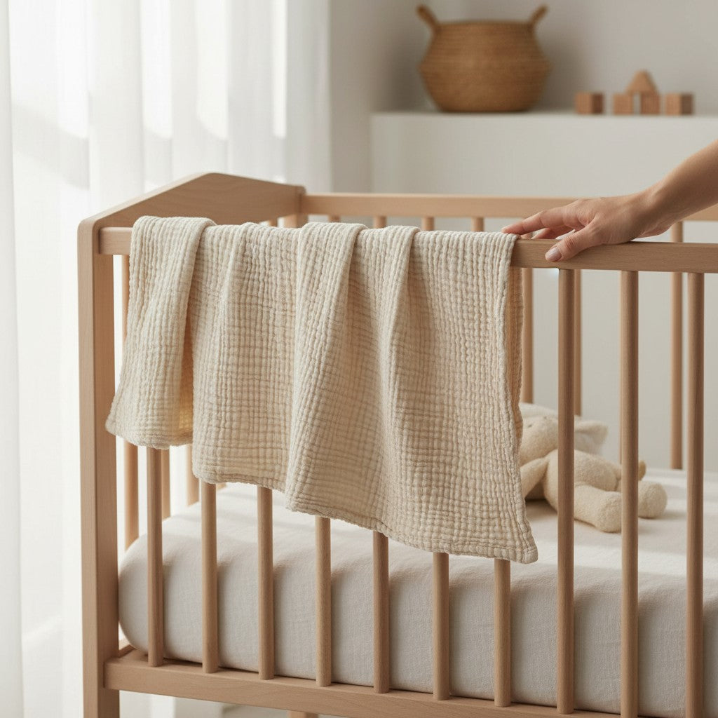 Nuvinokids 6-Laagse Katoenen Babydeken Soft Cream