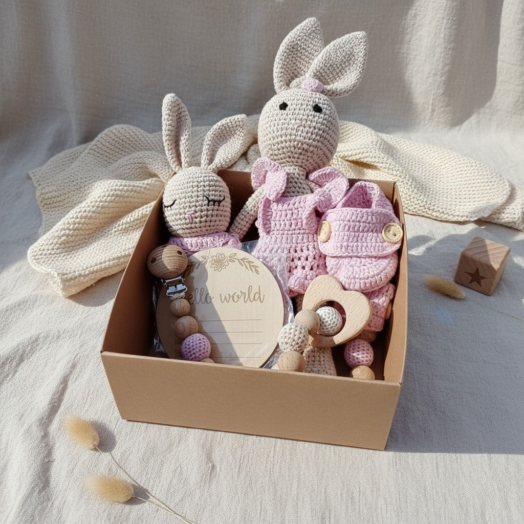 Nuvinokids 6-delige Katoenen Kraamcadeau Set Bunny