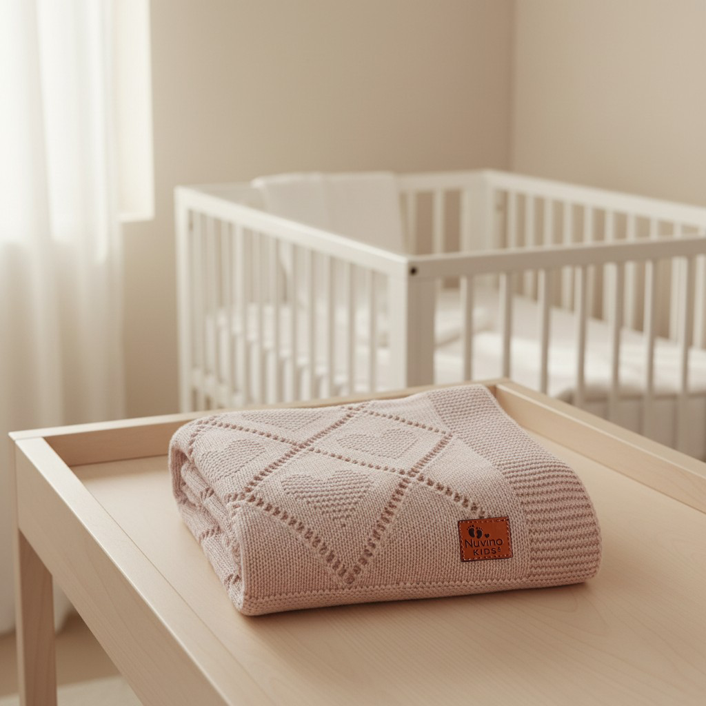 Nuvinokids® Baby Deken Cream Hearts