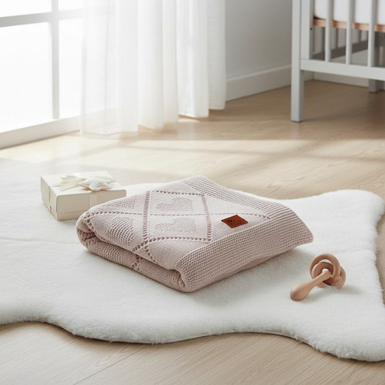 Nuvinokids® Baby Deken Cream Hearts