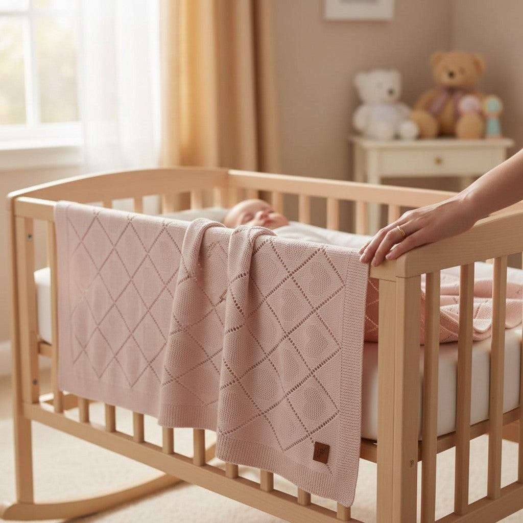 Nuvinokids Baby Deken Soft Pink Hearts