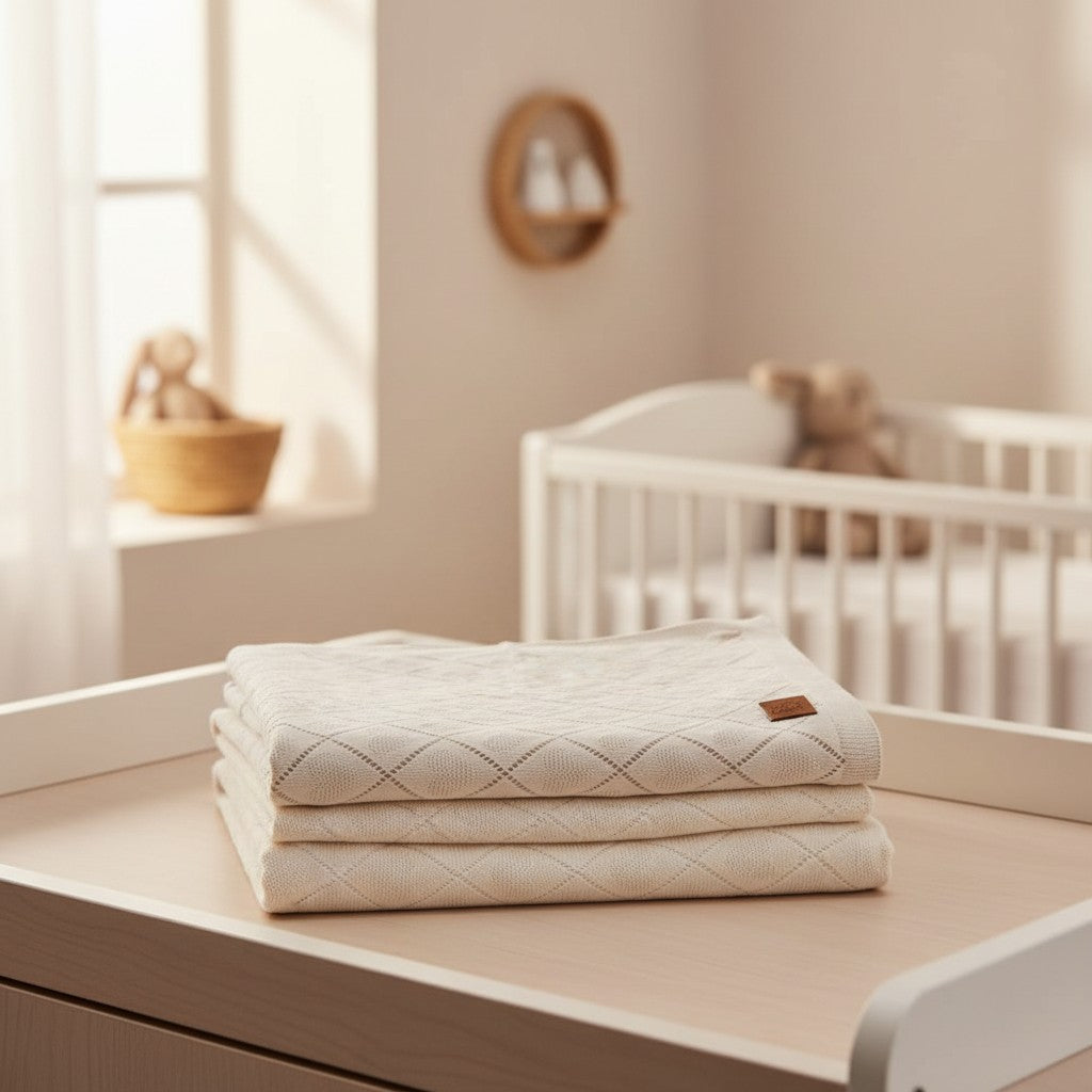 Nuvinokids Baby Deken Cream Hearts