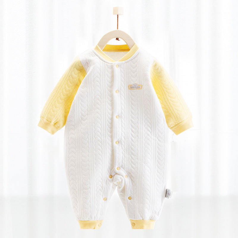 Katoenen thermische baby jumpsuit – Newborn boxpakje met zijde-effect