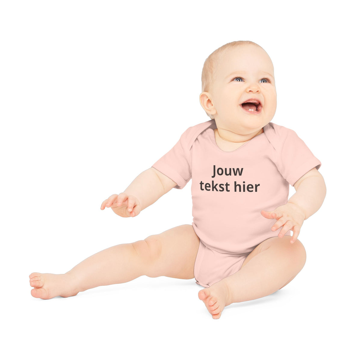 Gepersonaliseerde Babyromper met Eigen Tekst – Biologisch & Korte Mouwen