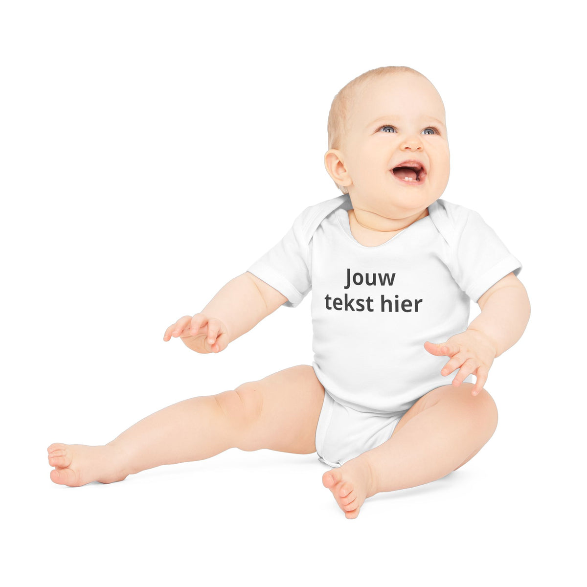 Gepersonaliseerde Babyromper met Eigen Tekst – Biologisch & Korte Mouwen