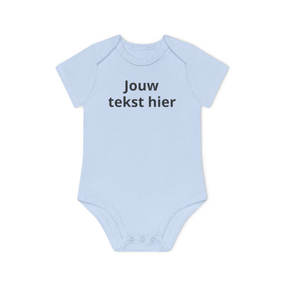Gepersonaliseerde Babyromper met Eigen Tekst – Biologisch & Korte Mouwen
