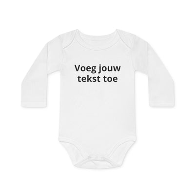 Gepersonaliseerde Babyromper met Eigen Tekst – Biologisch & Lange Mouwen