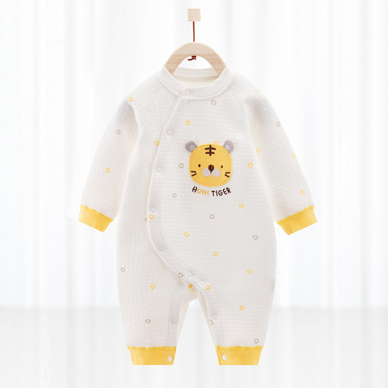 Katoenen thermische baby jumpsuit – Newborn boxpakje met zijde-effect