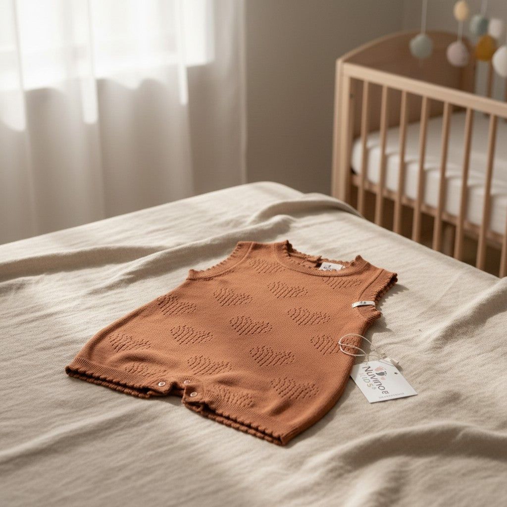 Nuvinokids Bio Baby Romper Terracotta Hearts