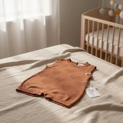 Nuvinokids Bio Baby Romper Terracotta Hearts