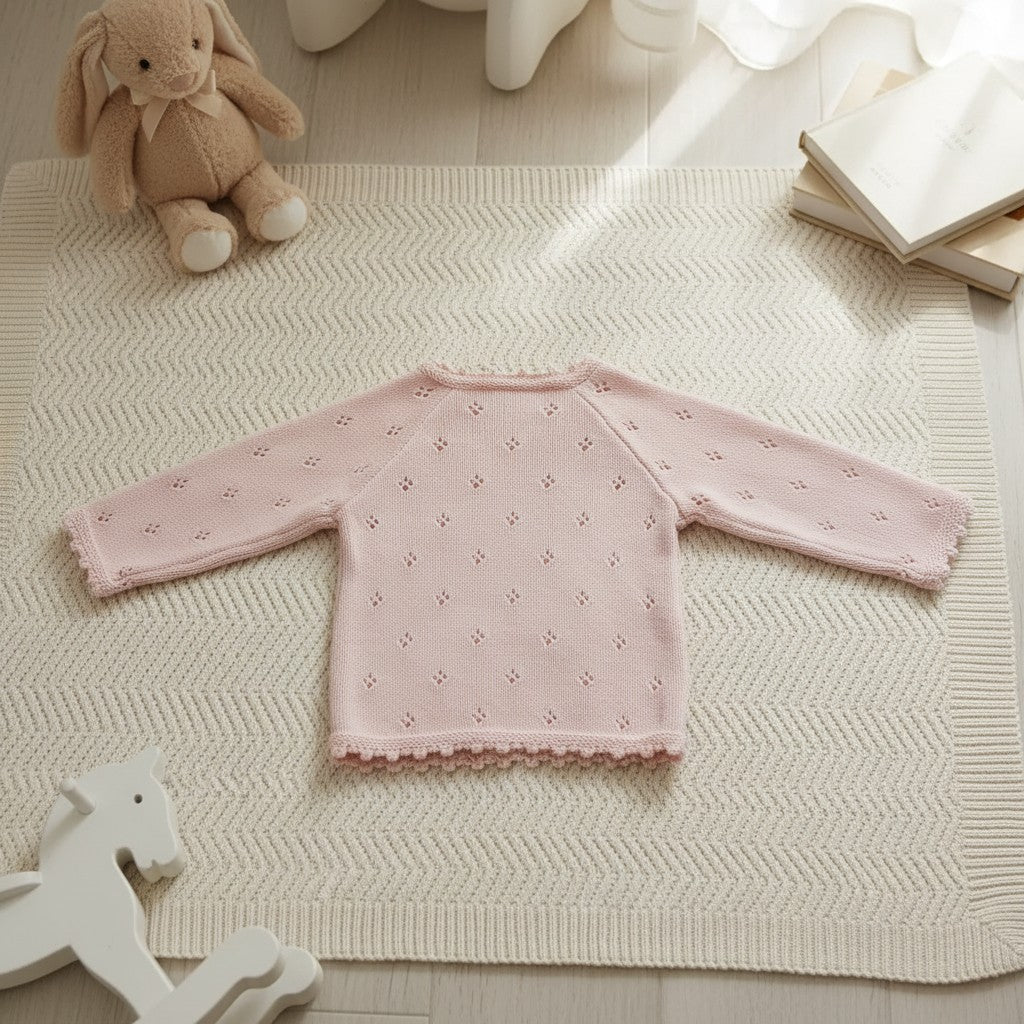 Nuvinokids® Gebreid Baby Vestje Soft Pink