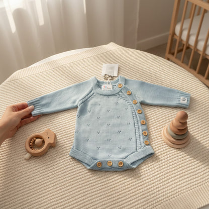 Nuvinokids Bio Baby Romper Sky Blue