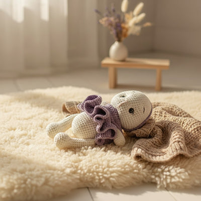 Nuvinokids Handgehaakt Konijntje Knuffel met Jurkje van 100% Katoen