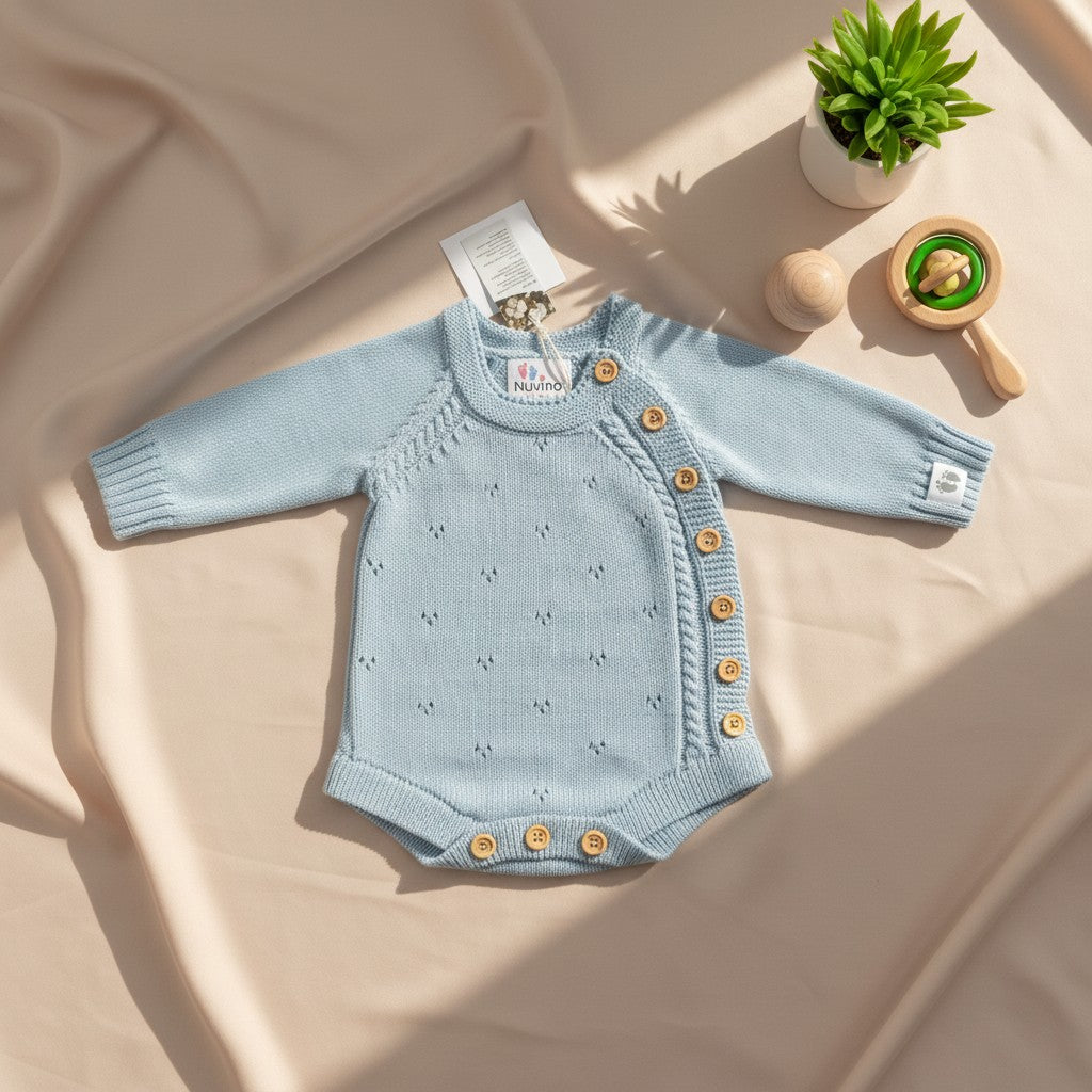 Nuvinokids Bio Baby Romper Sky Blue