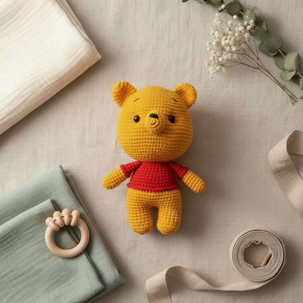 Nuvinokids Handgehaakte Beer Knuffel van 100% Katoen