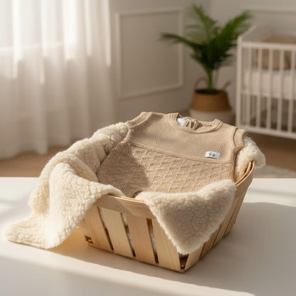 Nuvinokids Bio Baby Romper Sand Knit