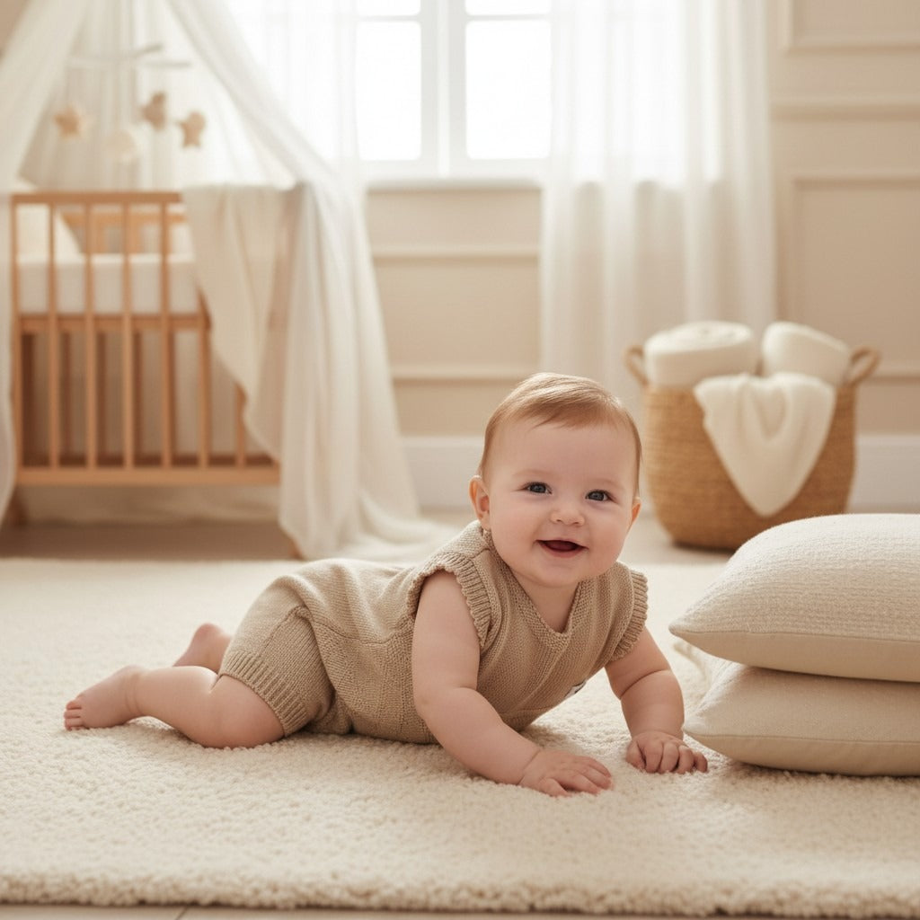 Nuvinokids Bio Baby Romper Sand Knit