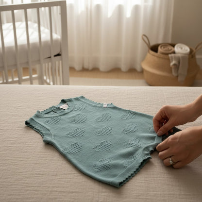 Nuvinokids Bio Baby Romper Sage Hearts