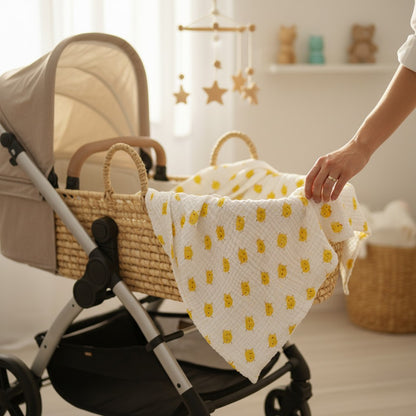 Nuvinokids 6-Laagse Katoenen Babydeken Chick Print