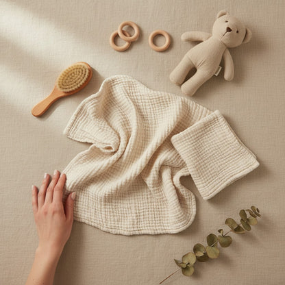 Nuvinokids 6-Laagse Katoenen Babydeken Soft Cream