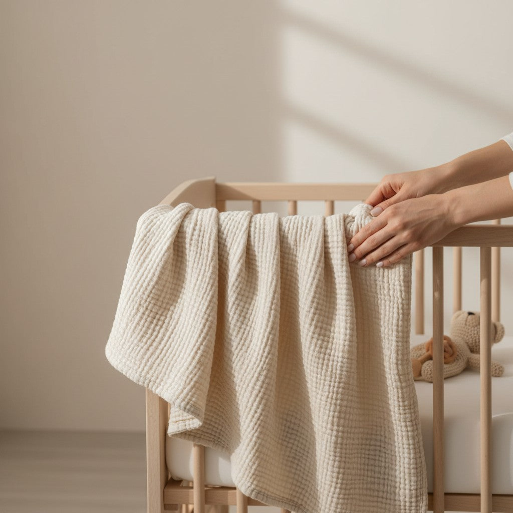 Nuvinokids 6-Laagse Katoenen Babydeken Soft Cream