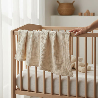 Nuvinokids 6-lagig Katoenen Mousseline Babydeken Soft Cream
