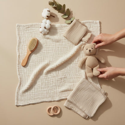Nuvinokids 6-Laagse Katoenen Babydeken Soft Cream