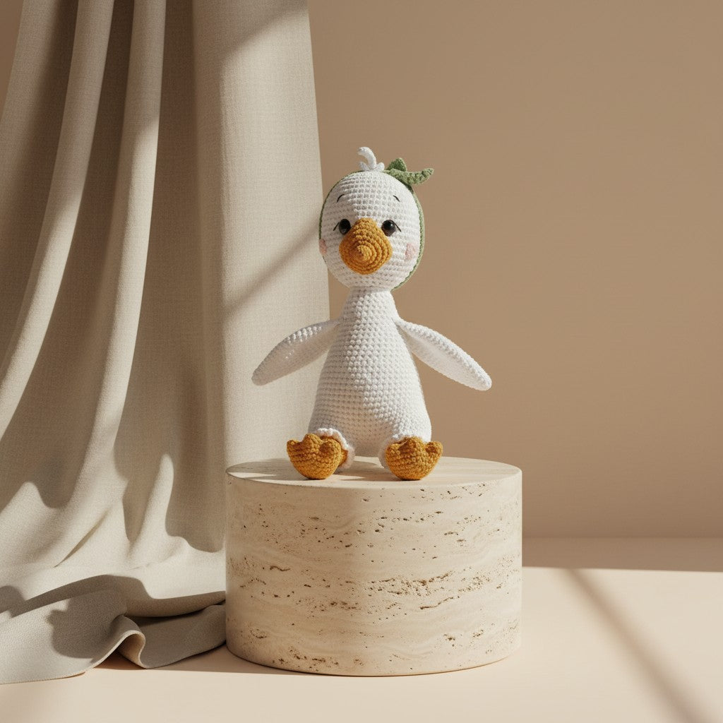 Nuvinokids Handgehaakte Gans Knuffel van 100% Katoen