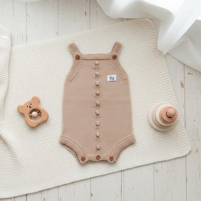 Nuvinokids® Gebreide Baby Romper Light Camel