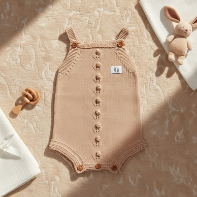 Nuvinokids® Gebreide Baby Romper Light Camel