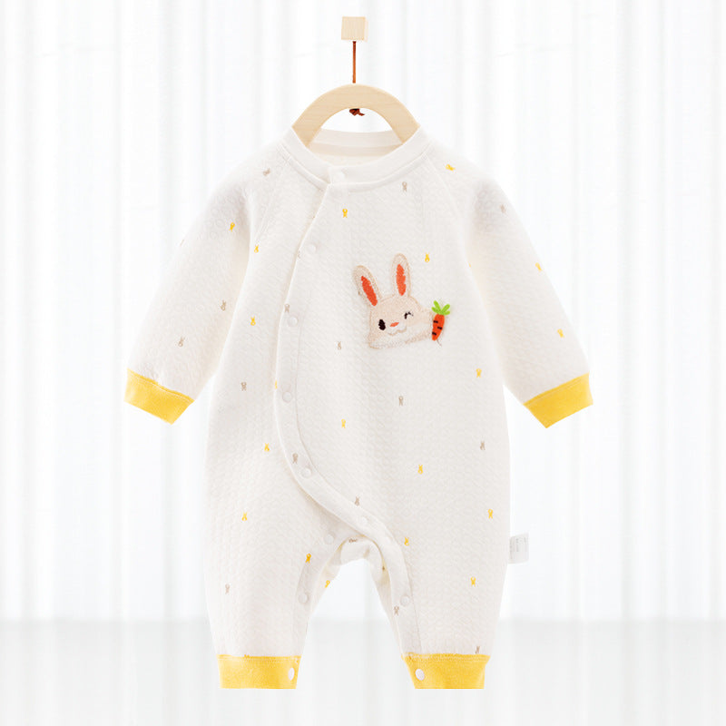 Katoenen thermische baby jumpsuit – Newborn boxpakje met zijde-effect