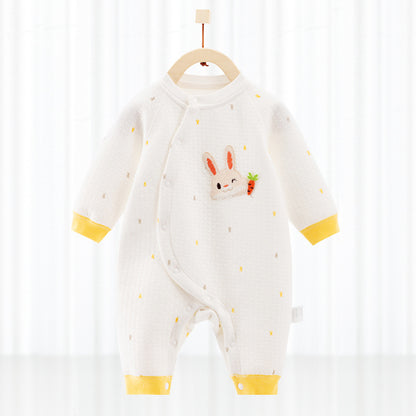 Katoenen thermische baby jumpsuit – Newborn boxpakje met zijde-effect