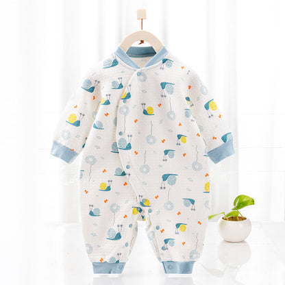 Katoenen thermische baby jumpsuit – Newborn boxpakje met zijde-effect