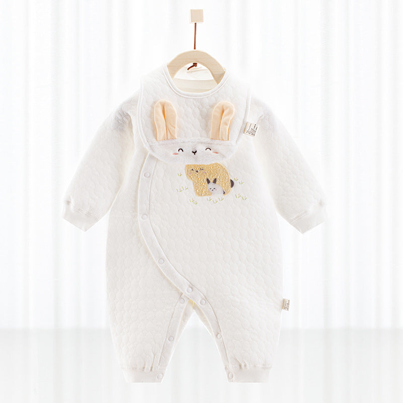 Katoenen thermische baby jumpsuit – Newborn boxpakje met zijde-effect