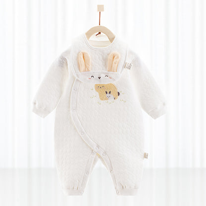 Katoenen thermische baby jumpsuit – Newborn boxpakje met zijde-effect