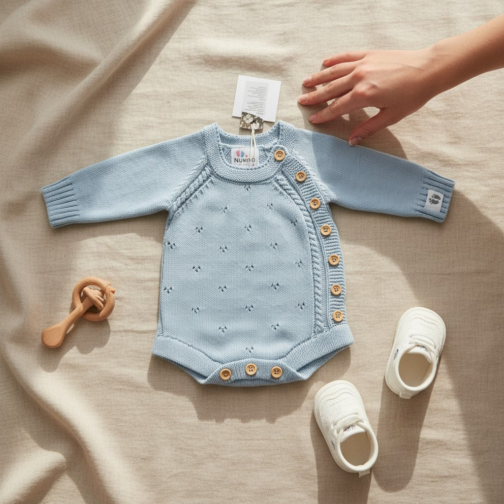 Nuvinokids Bio Baby Romper Sky Blue