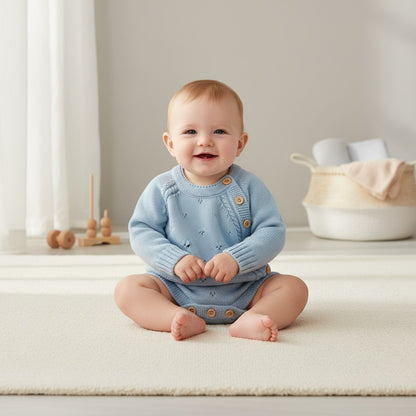Nuvinokids Bio Baby Romper Sky Blue