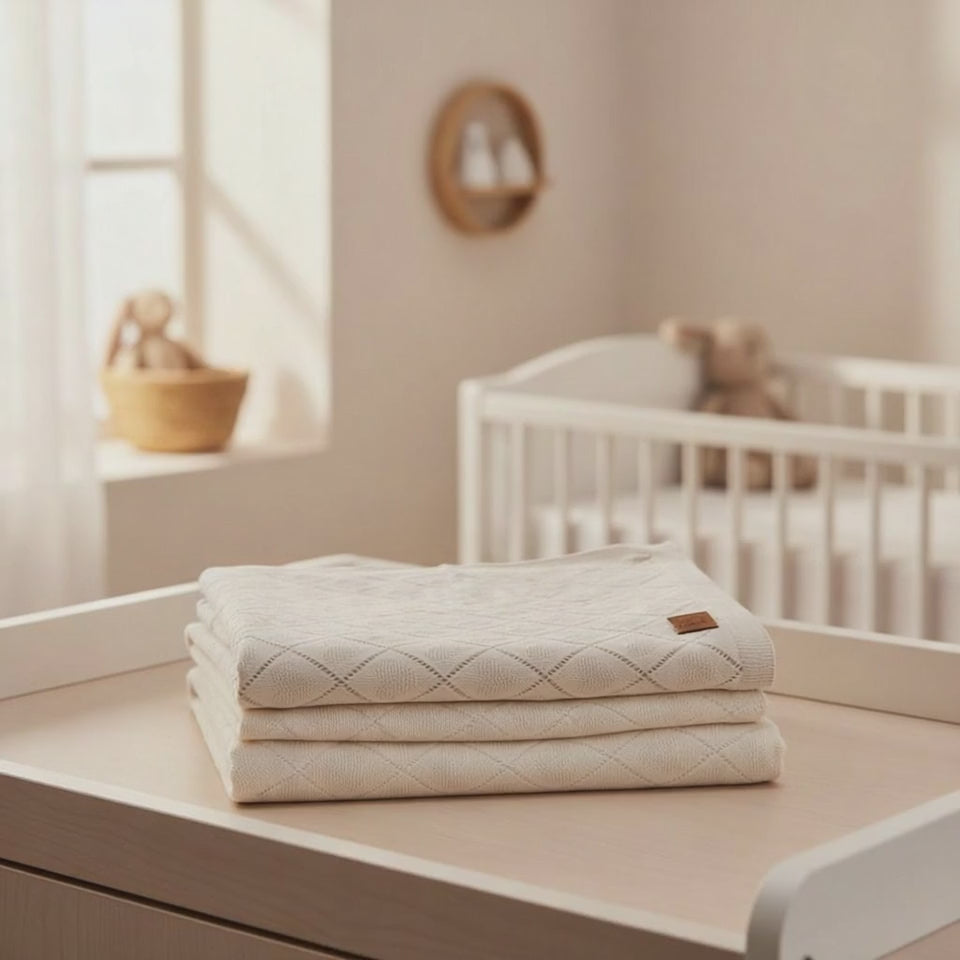 Nuvinokids Baby Deken Cream Hearts
