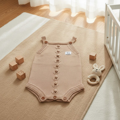 Nuvinokids® Gebreide Baby Romper Light Camel