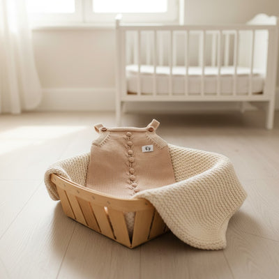 Nuvinokids® Gebreide Baby Romper Light Camel